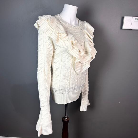 Tularosa sweater Medium Manny Ruffle sheer cottagecore prairie wool‎ blend - Picture 4 of 10